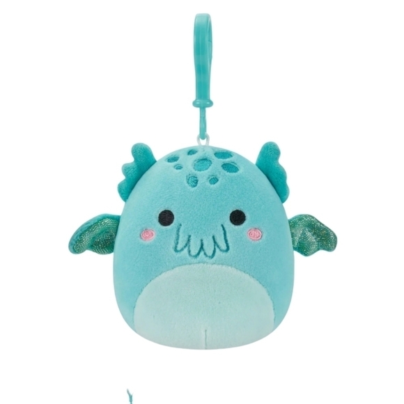 NWT Squishmallows Theotto the Teal Cthuulhu 3" Clip On plush - Picture 2 of 12